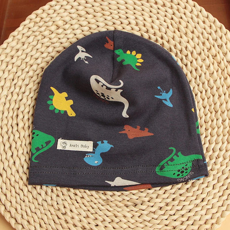 Spring Autumn Thin Baby Hat Beanie Children Girls Cartoon Animals Print Cotton Hats Newborn Kids Caps Baby Boy Beanies Bonnet