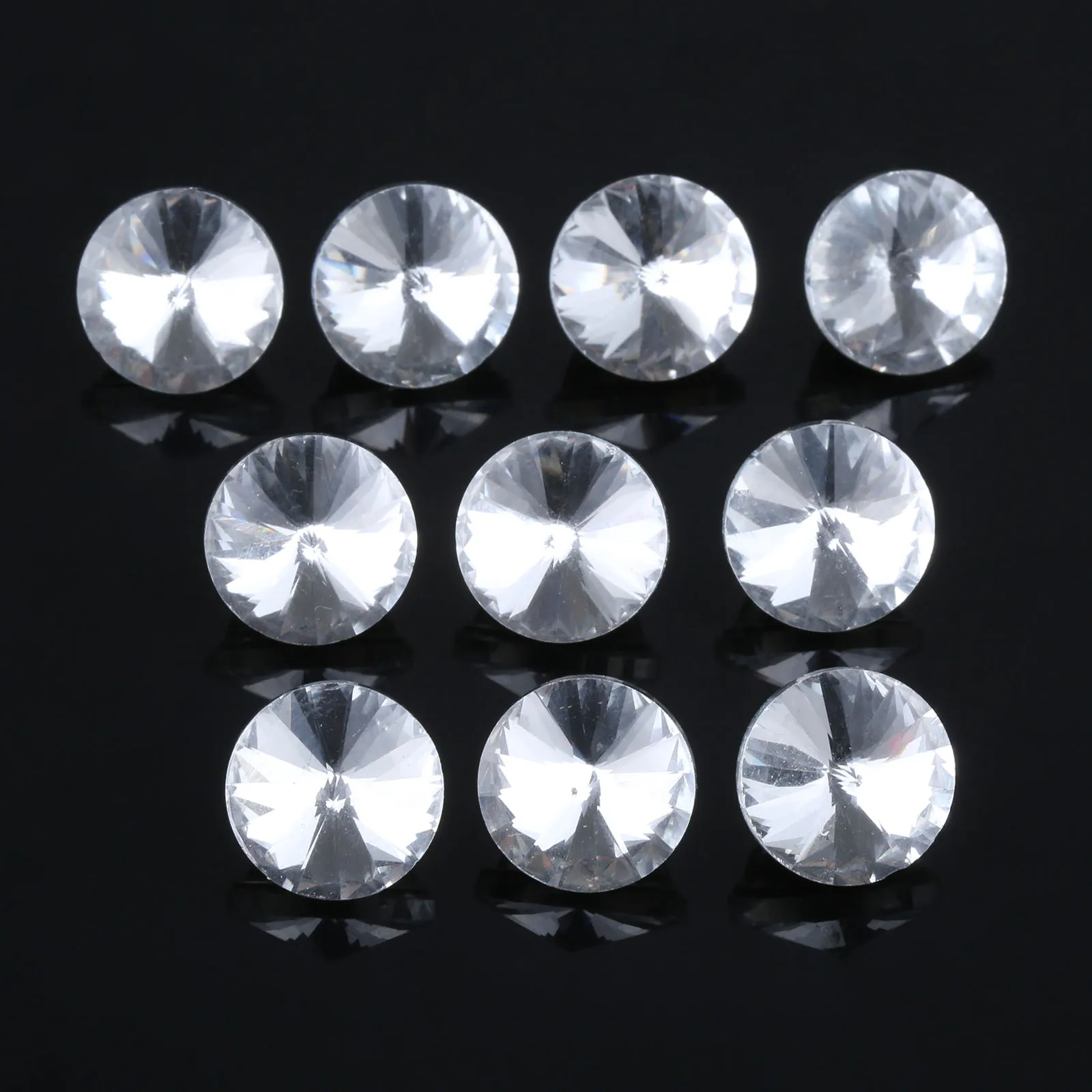 10Pcs Diamond Crystal Rhinestone Decorative Buttons 14mm Dia Sofa DIY Diamond Upholstery Headboard Buttons Sewing Wall Decor