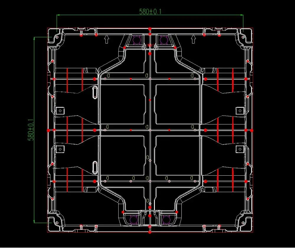 Indoor 640*640mm rental LED empty Cabinet without module