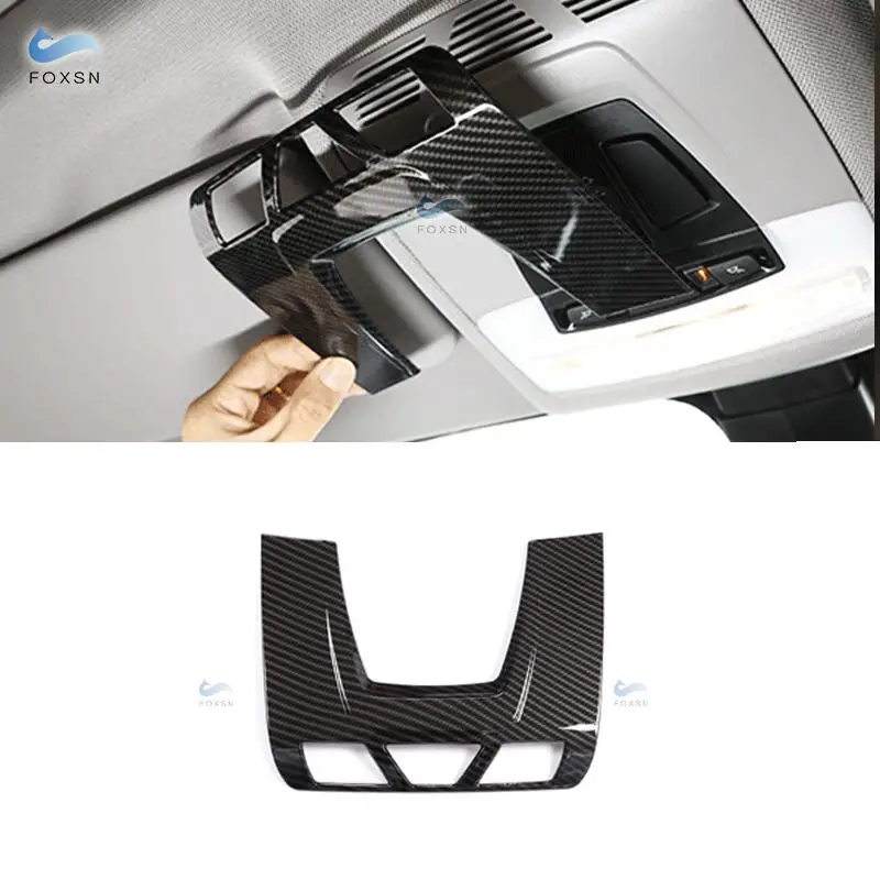 

For BMW 1 2 3 series 3GT F30 F34 X1 F48 X5 X6 F15 F16 Carbon Fiber Texture Front Roof Reading Light Frame Cover Trim