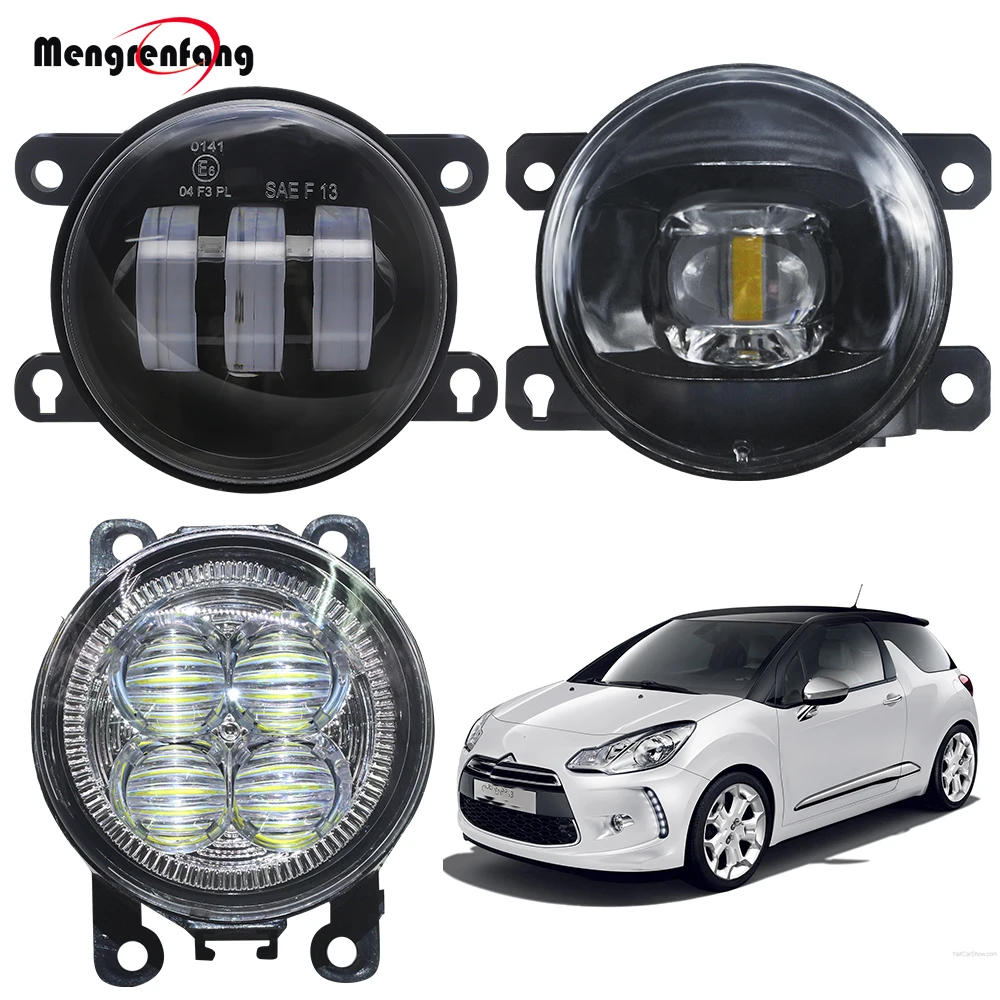 LED Fog Light Assembly For Citroen DS3 2009-2018 Car Front Bumper Lens Fog Lamp DRL Daytime Running Light H11 12V