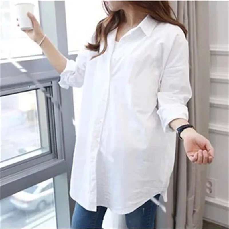 Chiffon Maternity Clothes Long Sleeve Blouse Shirt Casual Premama Women Nursing Blouse Shirt Lactation Tops Pregnancy Clothing