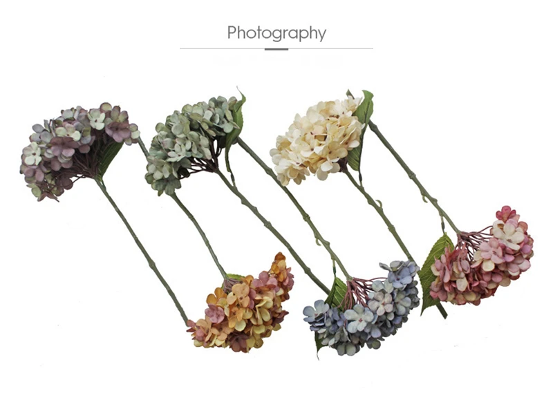 Künstliche Blumen Seide Hortensienvase für Heimdekoration Zubehör Hochzeit dekorative gefälschte Pflanzen Weihnachtsgirlande Material – Detail 11