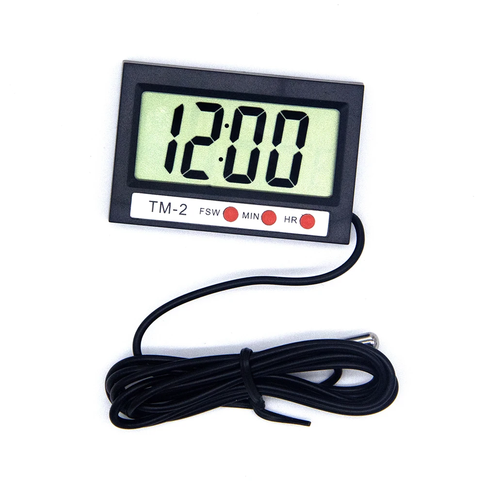 Mini LCD Digital Thermometer for Freezer Refrigerator Fridge Aquarium Temperature Meter -50~70 degree Probe Sensor With Clock