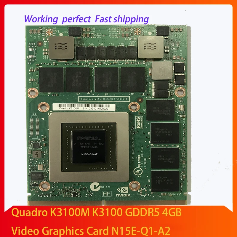 

Quadro K3100M K3100 GDDR5 4GB Video Graphics Card N15E-Q1-A2 For iMac Dell M6600 M6700 M6800 HP 8740W 8760W