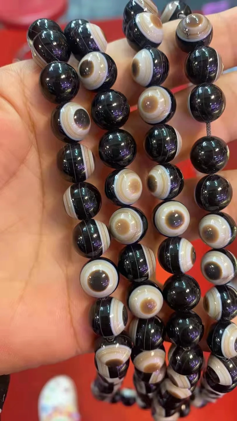 1pcs/lot 10mm natural eye stripes with sardonyx beads 108 beads bracelet necklace variety styles precious folk-custom jewelry