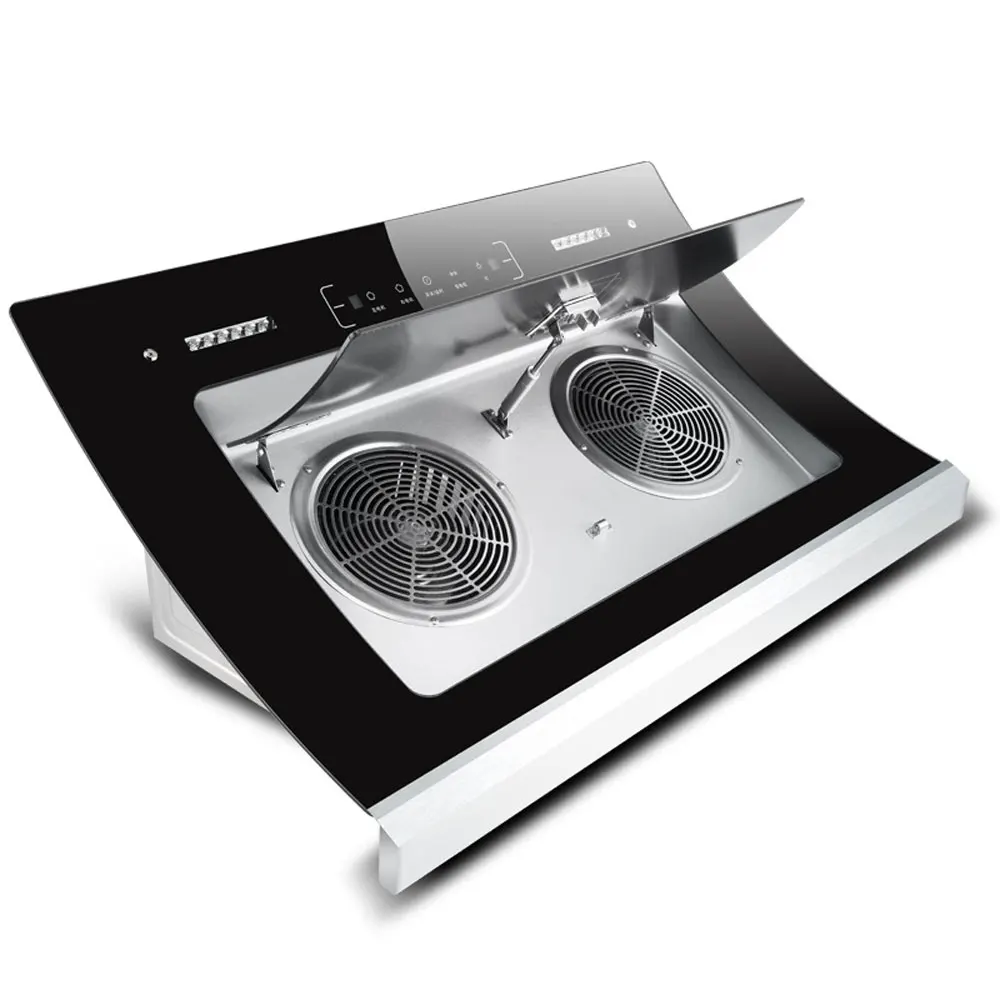 Dual motor Kitchen Hood Side Suction Range Hood Automatic Cleaning Exhaust Hood Large Suction hotte aspirante cuisine 90 cm