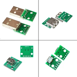 5 шт. DIY штекерный разъем/MINI MICRO USB-адаптер DIP 2,54 мм 5-контактный комплект гнездовых разъемов