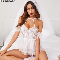 Porn Erotic Lingerie For Women Cosplay White Bride Wedding Dress Uniform Sexy Lingerie Hot Temptation Sexy Costumes Underwear