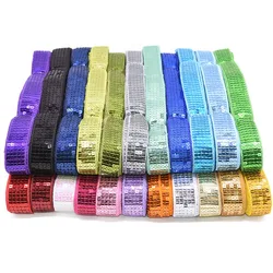 10 Yards/lot 5 Rows Square Sequin Beading Ribbon 25mm Sequin Lace Trims for Sewing Craft Garments Headdress Wedding Decoration