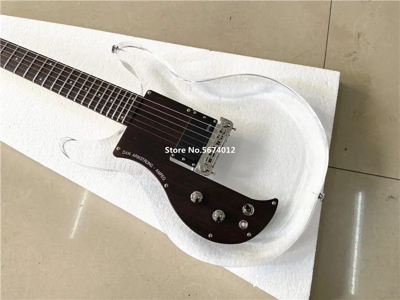 2022 Armstrong AD 6 acrylic acrylic crystal clear left hand electric guitar.Mahogany guard board, free shipping