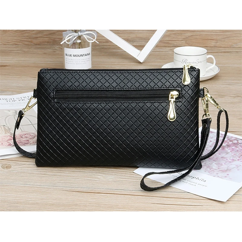 Women\'s PU Crossbody Bags Adjustable Shoulder Strap New Fashion Diamond Lattice Shoulder Bags Comfortable Wrist Strap Female Bag