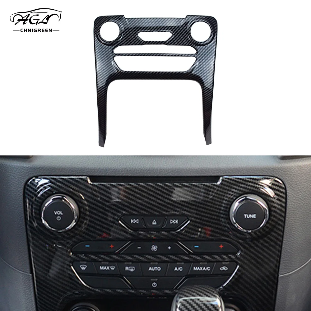 

1pcs Carbon Fiber Color Central Console Button Frame Trim Interior Decorative For Ford Everest RANGER T6 T7 T8 2015-2020