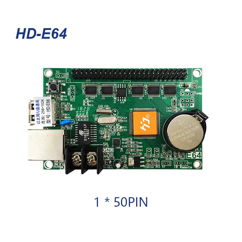 Huidu E64  led sign control card work with full color module LED display controller single&double color P6 P10