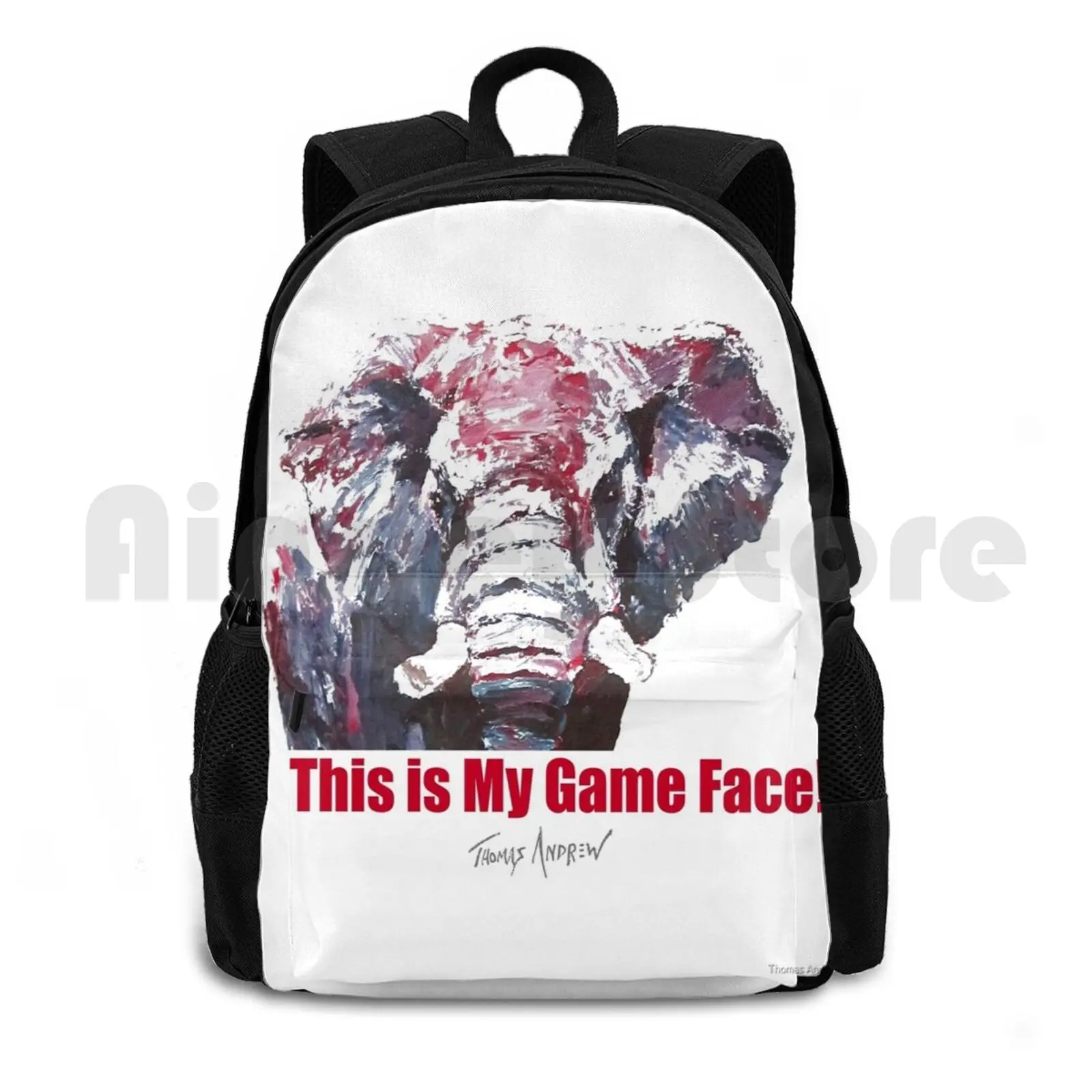 This Is My Game Face _ Full Color By Thomas Andrew Outdoor Hiking Backpack Waterproof Camping Travel Elephant Elephants