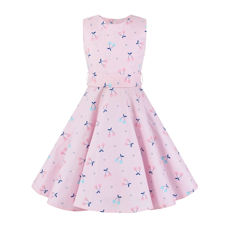 Schwarzes Kleid mit Punkten für Mädchen, A-Linien-Kleid, Urlaubskleidung, Kinderkleidung, Kleid. – Detail 6