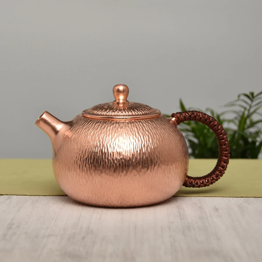 Pure Copper Handmade Tea Pot, Chinese Style Kettle, Kung Fu Tea Drinkware, Tableware, 500ml