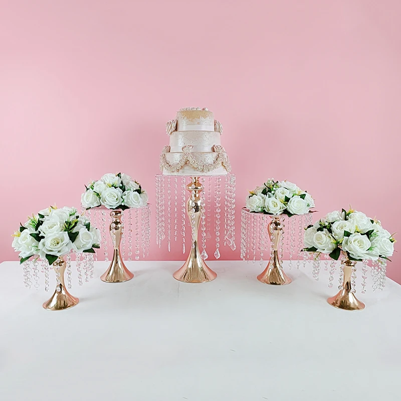 

3pcs / 5pcs Acrylic Metal Wedding Multi-Layer Cake Stand Rack Set Festival Party Display Tray