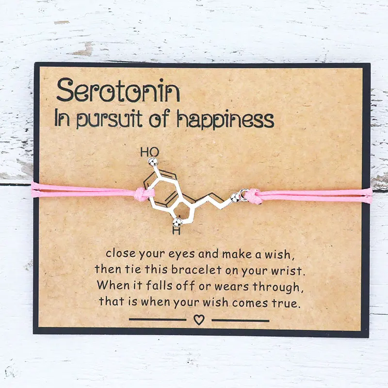 Serotonin Wünschen Armband 5-HT Hormon Moleküle DNA Armband Geistige Gesundheit Armband Krankenschwester Schmuck für Frauen Männer Freundschaft Geschenk