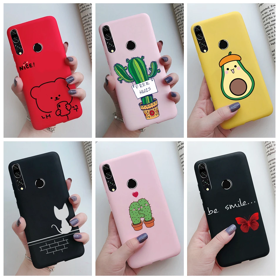 For Huawei Honor 9X STK-LX1 Case Soft Matte Silicon Cute Cat Cactus Cover For Honor 9X Honor9X 9 X Premium Pro Phone Case Bumper