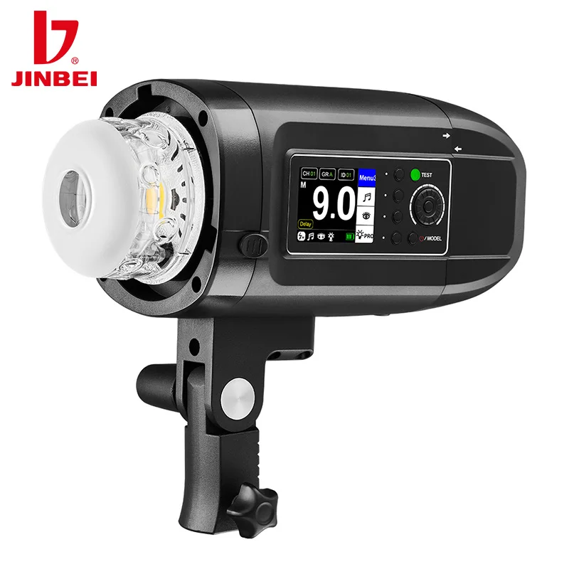 JINBEI HD400Pro High Speed Outdoor Flash Strobe Light Bowens Mount 400Ws GN66 with 2.4G Wireless System 4400mAh Battery