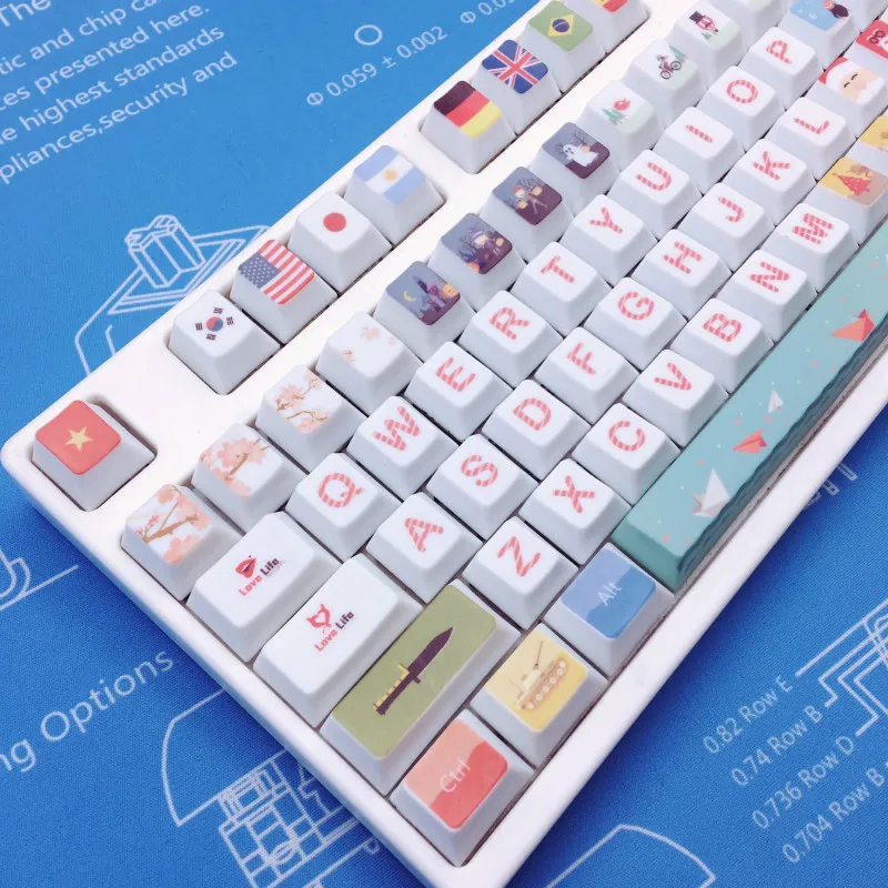 104 Keys Christmas Theme PBT Dye Sublimation Keycap Cherry Profile Standard Mechanical Keyboard Key Caps For IKBC GANSS Varmilo