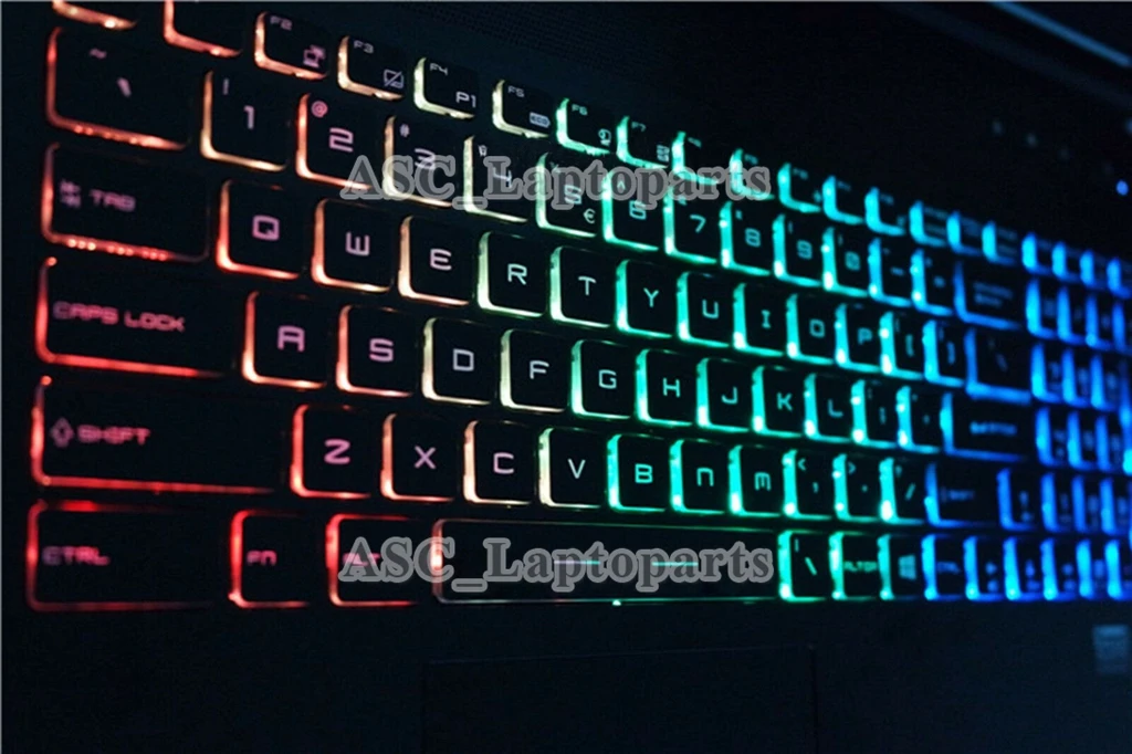 New US English QWERTY Keyboard For MSI GP72 7REX GP72M 7RDX GP72M 7REX Colorfull Backlit Crystal , White Printing