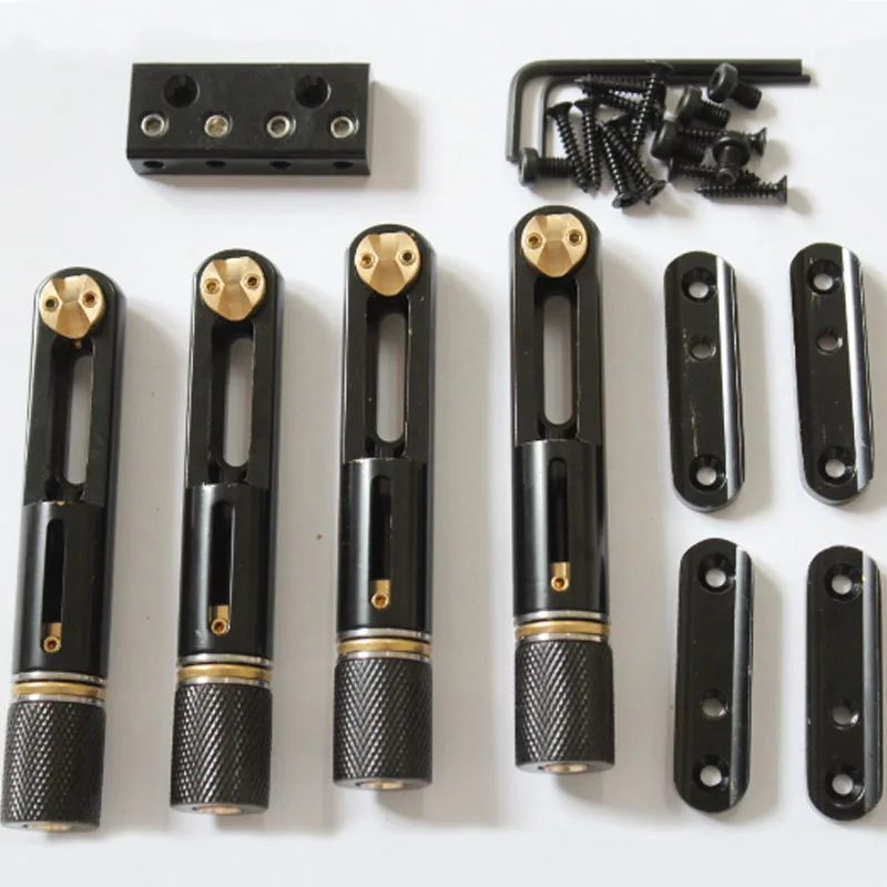 

One set 4strings black single headless bass bridge