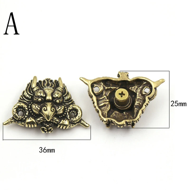 Devil Skull Cerberus Mosnster Distress Brass Screw Back Purse Button Choncos Buckle For Leather Craft Wallet Bag Accessories