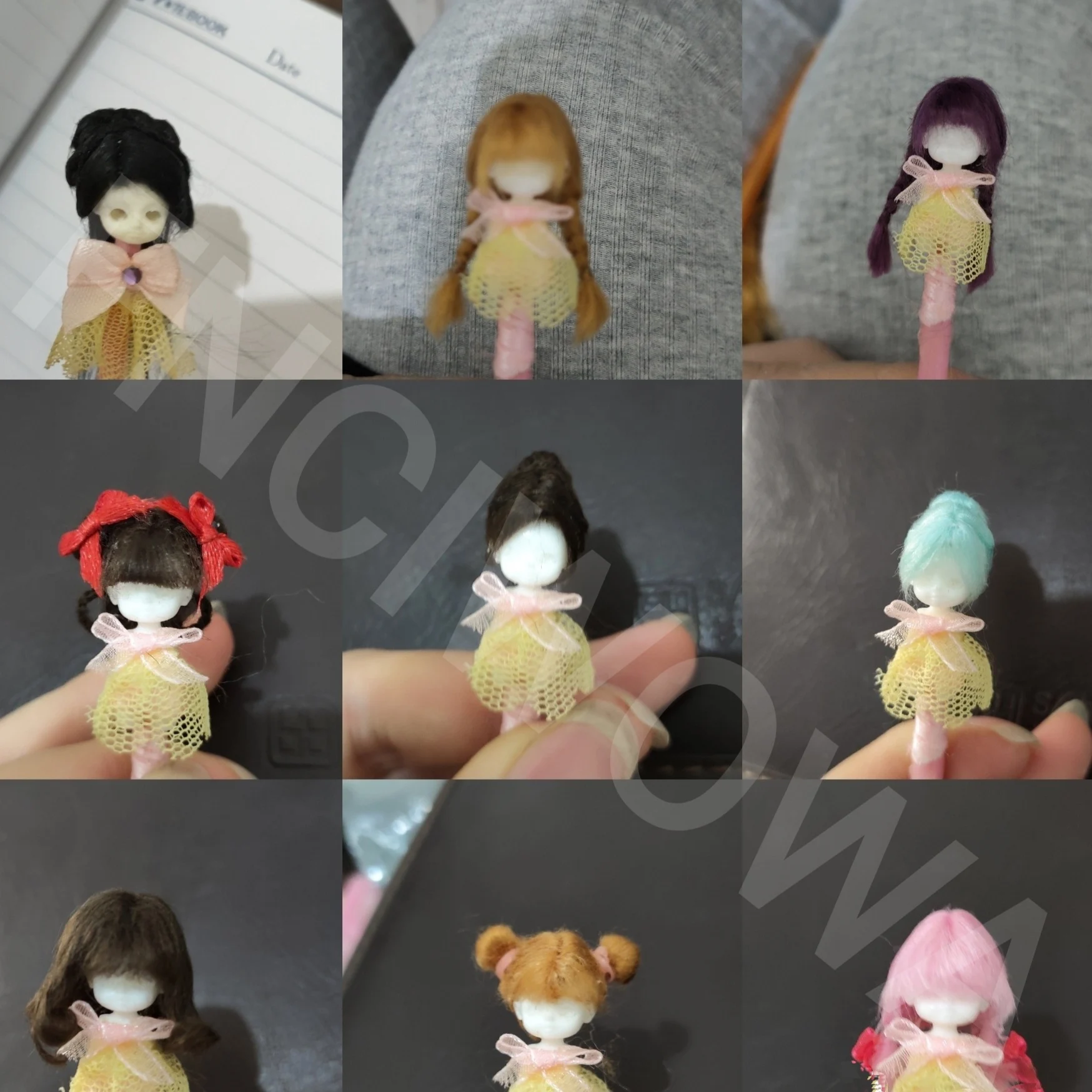 3.5cm 1/50 Thumb BJD Wig Doll Hair LALA Original Handmade Ultra Exquisite Mini Toy Model Accessories Best Collection Art Display