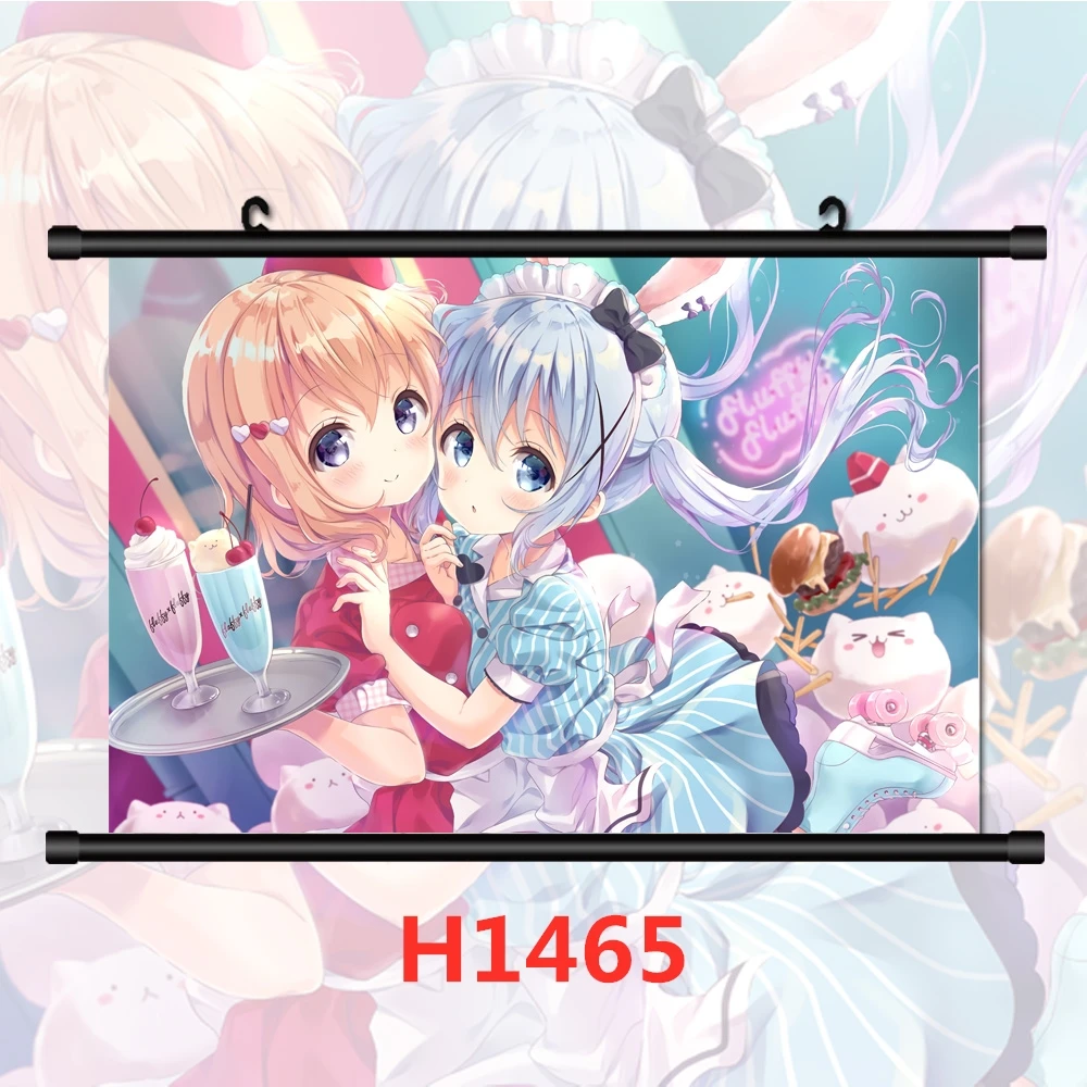 WTQ Is The Order A Rabbit  Kafuu Chino Cocoa Ujimatsu Chiya Canvas Painting Anime Posters Wall Decor Wall Art Picture Home Decor