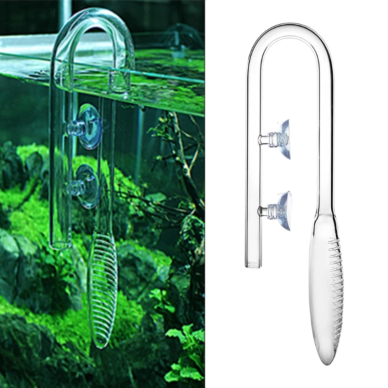 Aquarium Fish Tank Inlet Water Inflow Lily Pipe Filters 13mm / 17mm Transparent Glass with Suction Cups to Easy Adjust Location