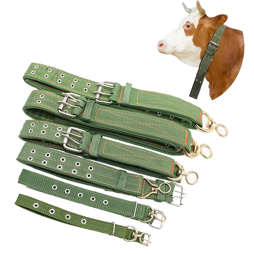 Adjustable Cattle Collar Cow Hauling Collar Livestock Feeding Supply Canvas Belt Strong Durable Belay Tie Veterinary Equipment