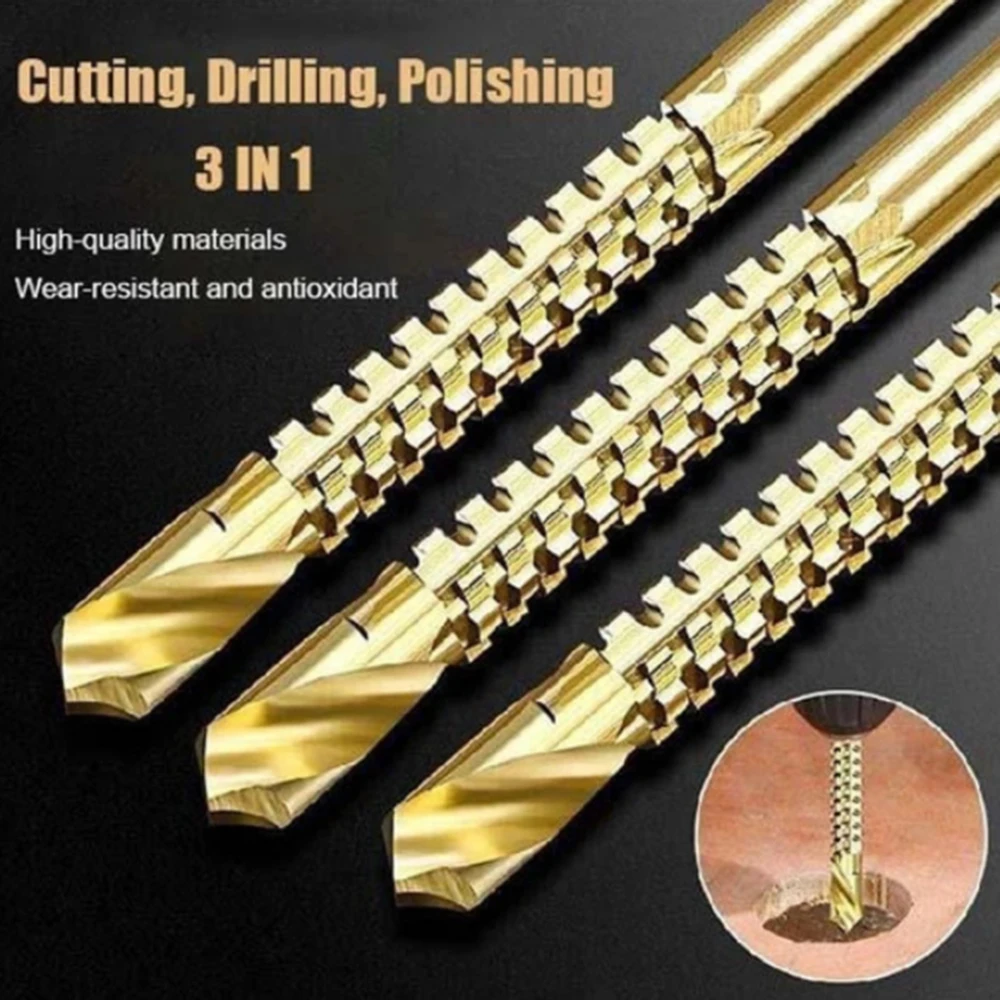 6pcs/set  Cobalt Drill Bit Set Spiral Screw Metric Composite Tap Drill Bit Tap Twist drill bit set multi-function metal specia