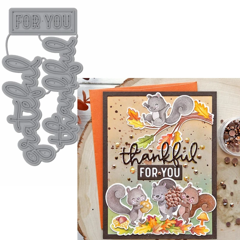 

Greatful Thankful For You Phrase Of Thanksgiving Metal Cutting Dies Stencils Die Cut For Card Making DIY New2019 Crafts Cards