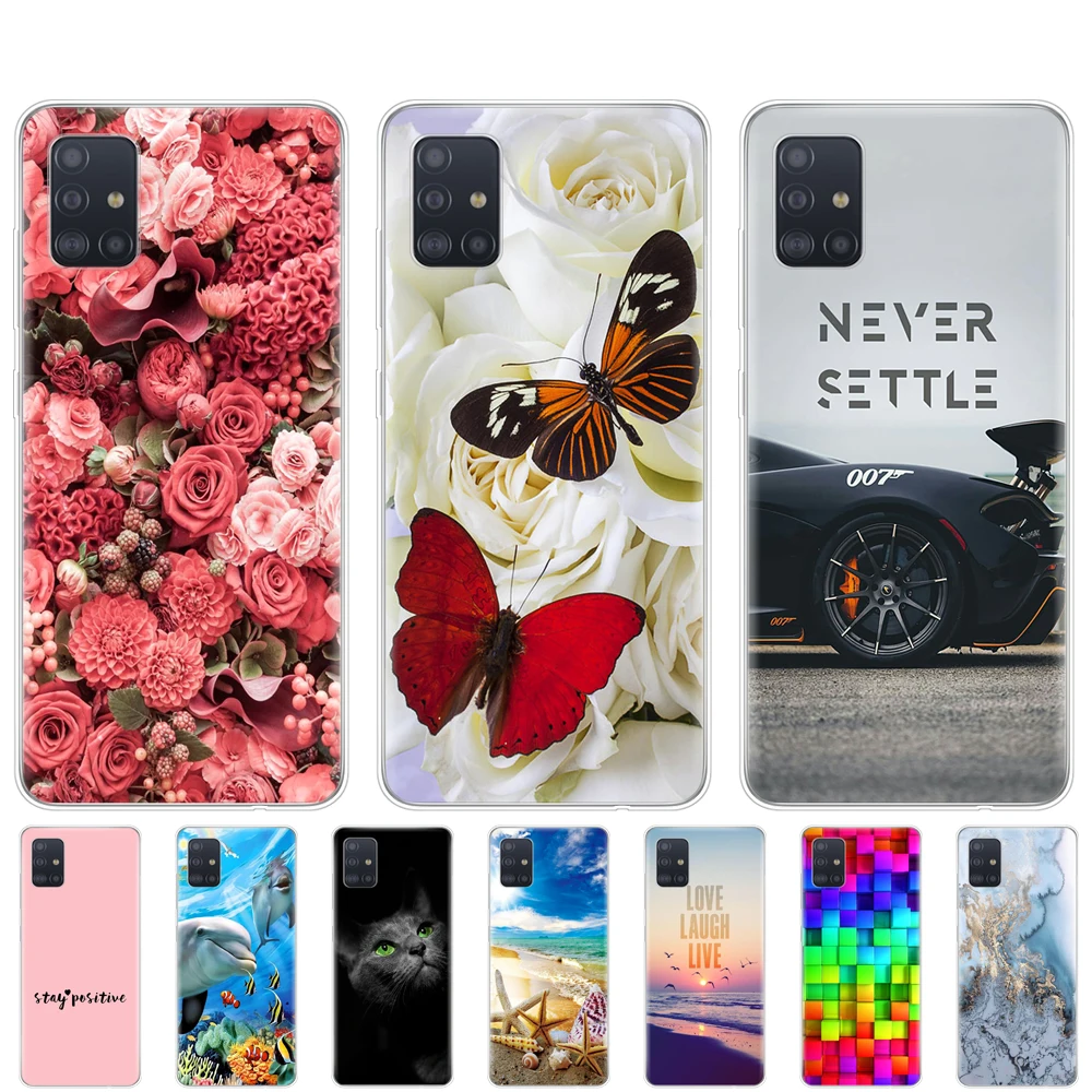 Silicon Case For Samsung Galaxy A51 Case Soft TPU Transparent Back Phone Cover For Samsung A51 A515 6.5 inch Protective Coque