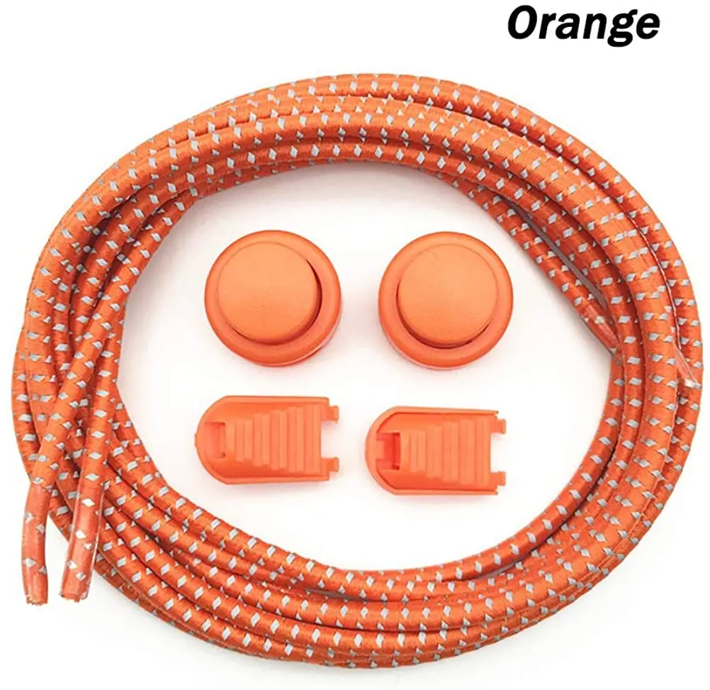 1Pair Colored Dots Round Shoelaces Elastic Plastic Lock Hiking Sport No Tie Shoelace Adult Children Shoe Accessories Rubber Band