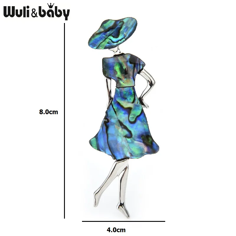 Wuli&baby Natural Shell Lady Girl Brooches Women Weddings Banquet Party Brooch Pins Gifts