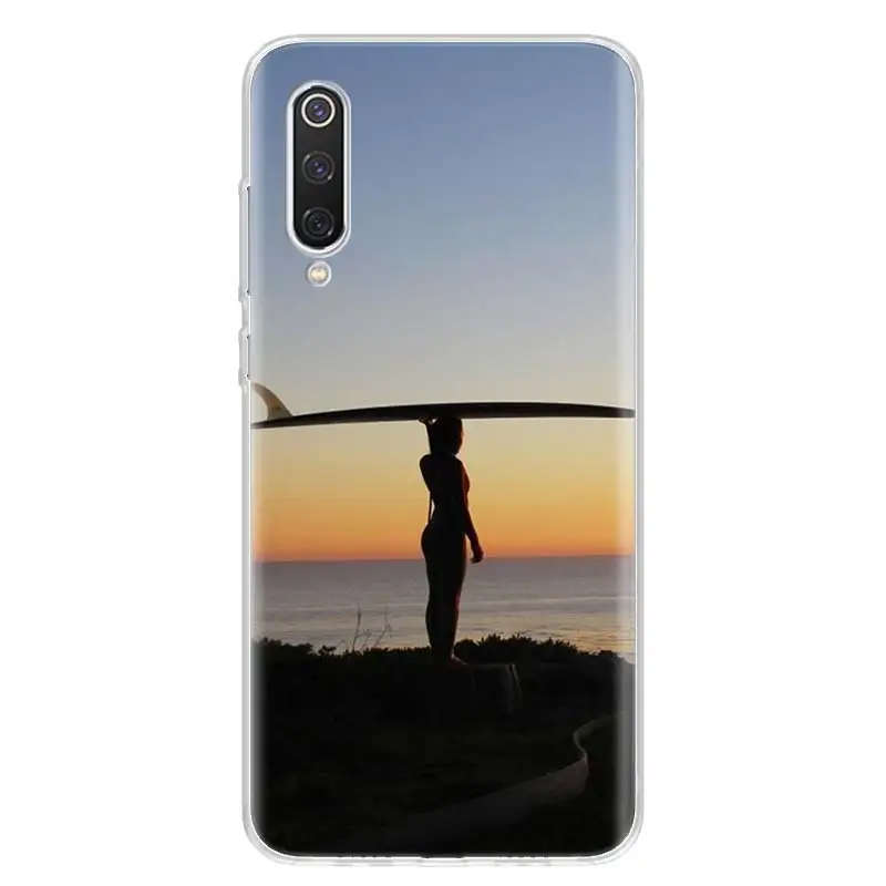 Surfboard Surfing art Surf Girl Phone Case For Xiaomi Mi 13 10 12 Lite 11T 11i 11 Ultra 12T Pro 12X 5G 10T 9T 9 8 6X 5X A1 A2 Ca