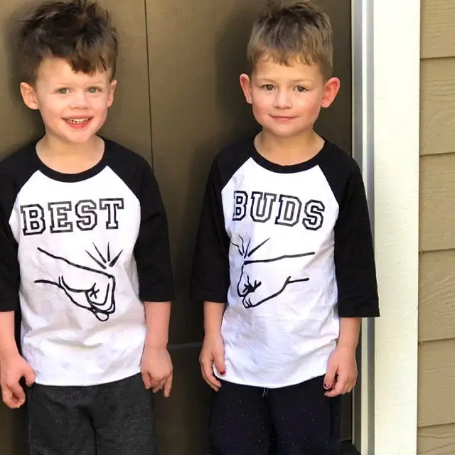 

Sibling Shirt Set Best Friends T-Shirts Best Buddies Raglan Shirts Boy Best Friends Buds Tee Shirts Fist Bump Shirt BFF Shirt