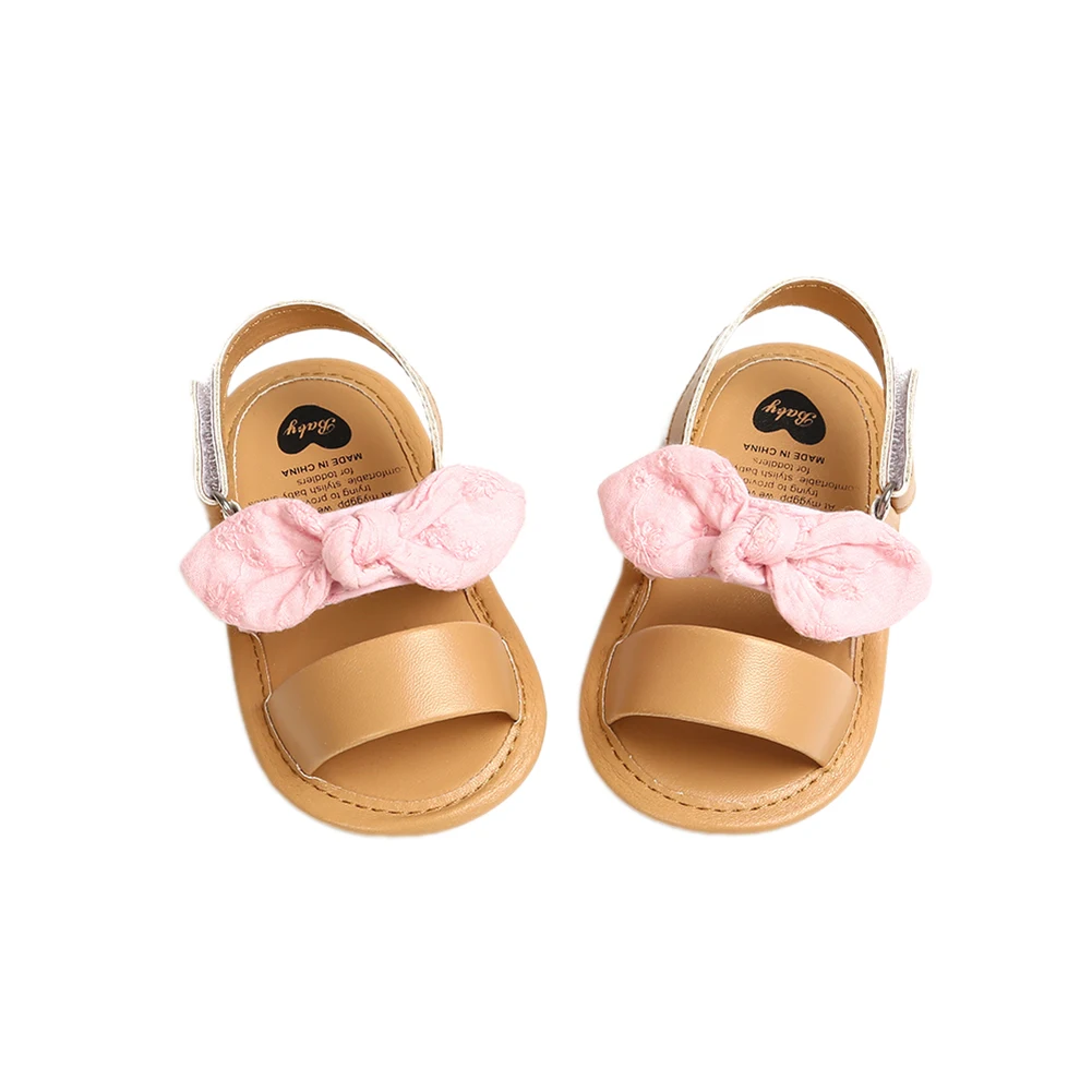 Baby Summer Sandals Newborn Kids Girl Casual Cute Bowknot Shoes Anti-Slip Soft Sole Causal First Walkers