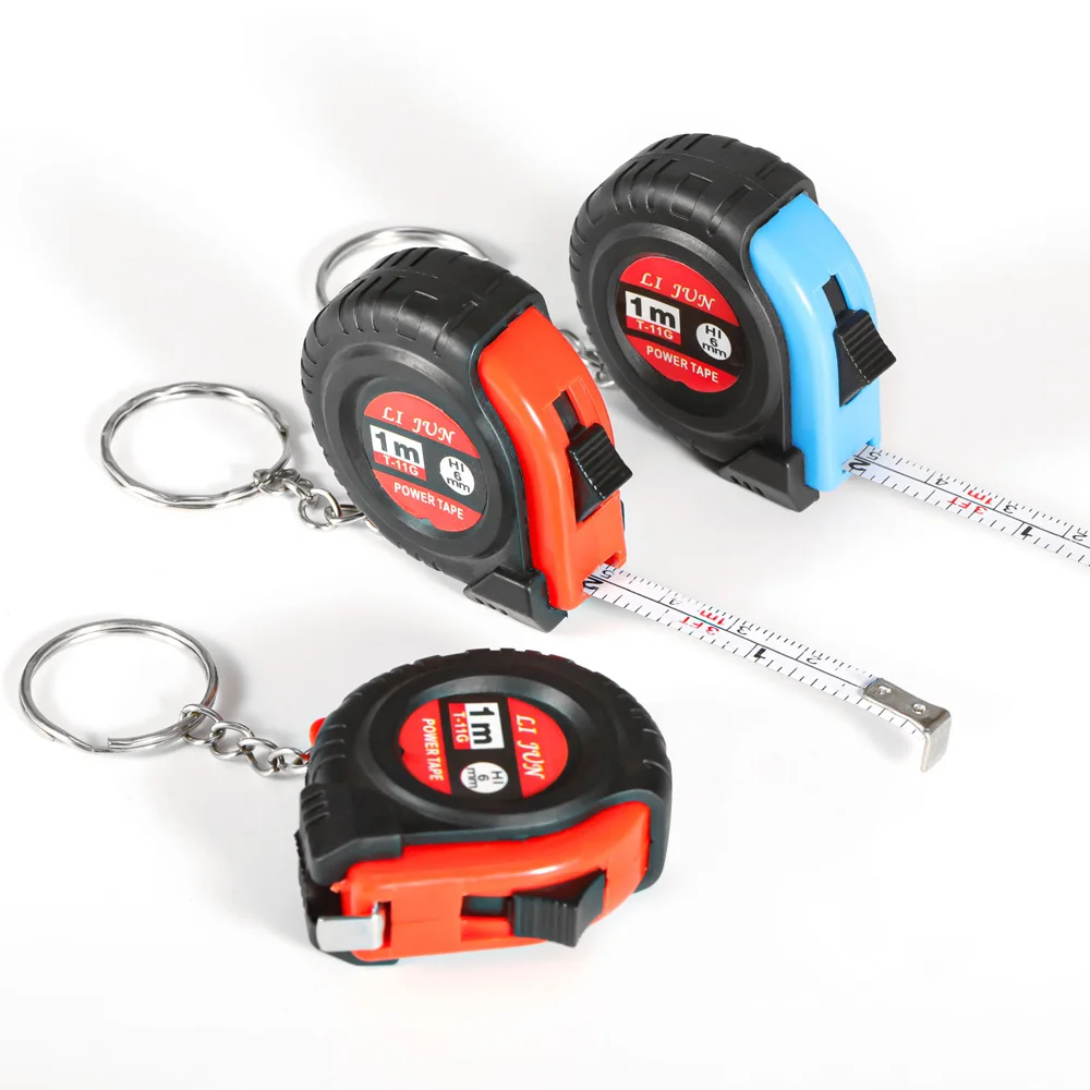 Retractable Ruler Tape Measure Keychain Mini Pocket Size Metric 1m Car Key Rings Women Men Measuring Tape Meter Tailor Tool