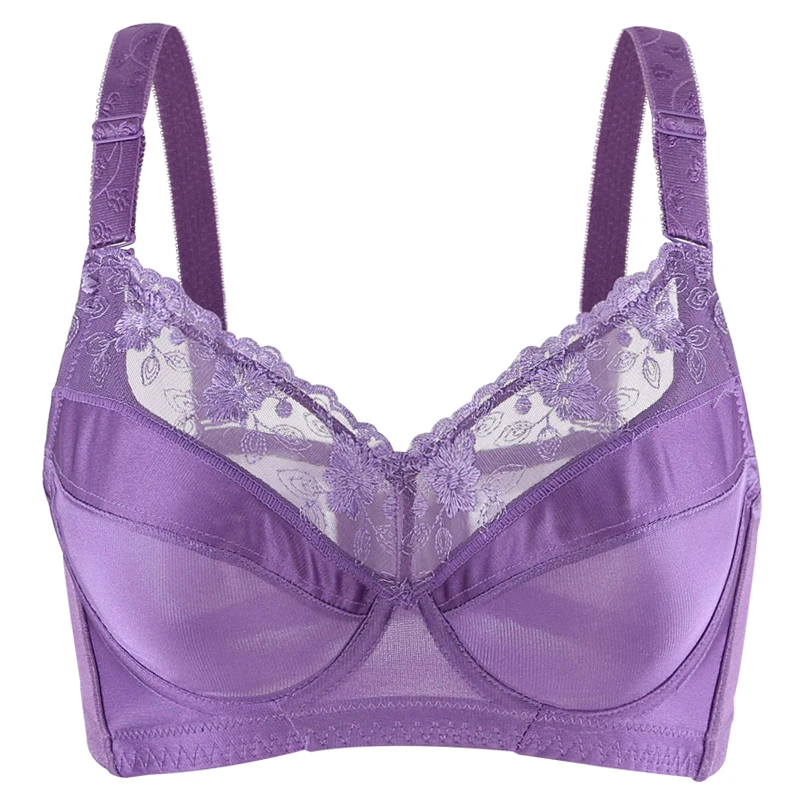 Women\'s Smooth Sexy Full Coverage Underwire Non Padded Bra 34 36 38 40 42 44 46 48 B C D E F G H