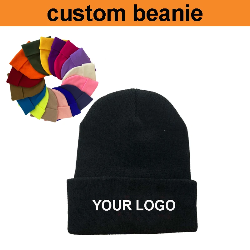 

free shipping!adult 100% acrylic 75gms winter knitting hats add your logo embroidered custom logo beanies hat