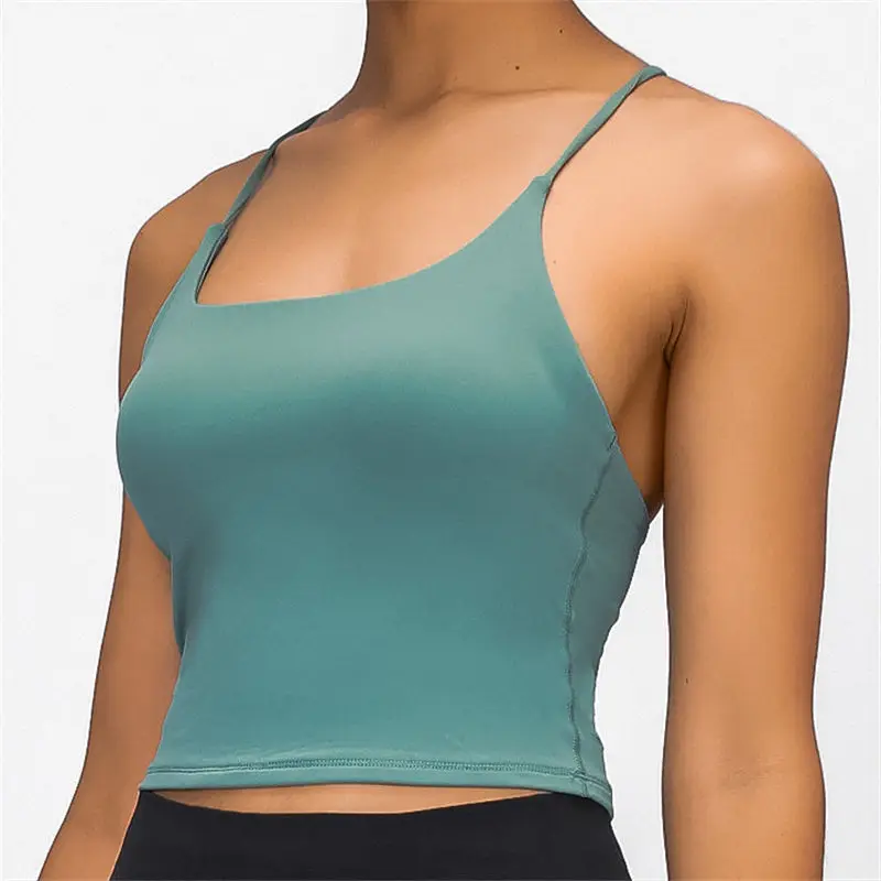 Nepoagym COOLDOWN donna Cross Back reggiseno sportivo Top reggiseno Fitness con spalline comodo Top da allenamento