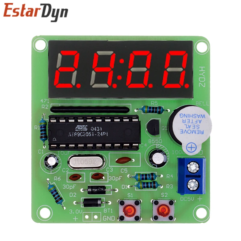 AT89C2051 Digital 4 Bits Electronic Clock Electronic Production Suite DIY Kit Learing Kit for Arduino