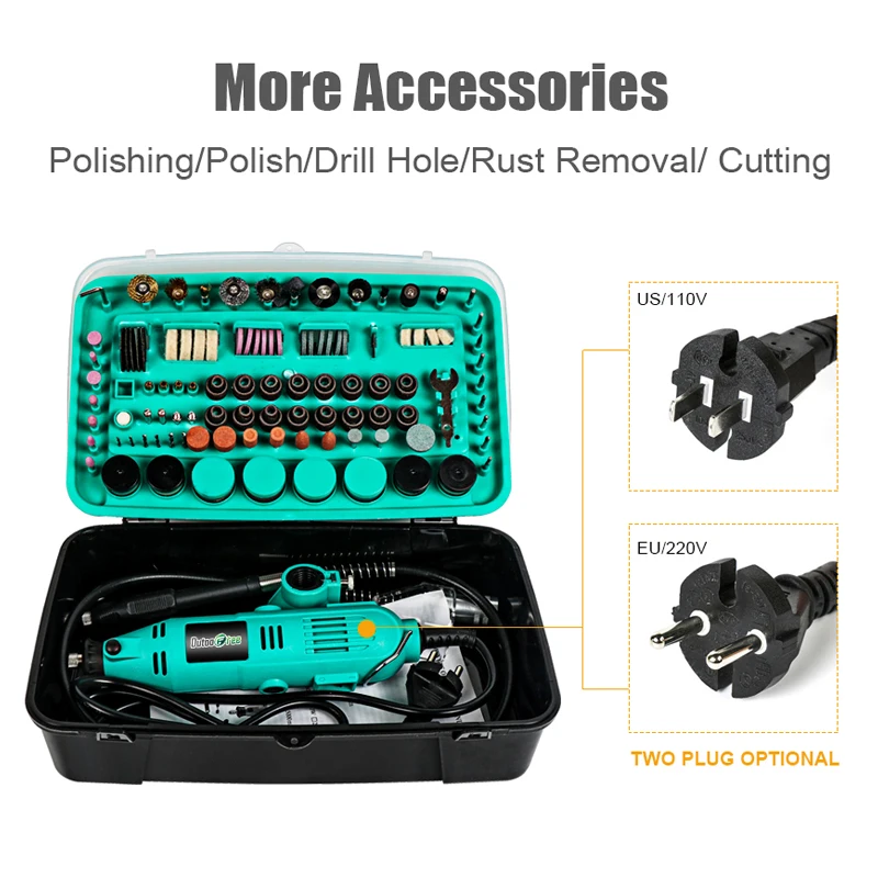 110V/220V Mini Dremel Drill Power Tools Electric Drill Grinding Accessories Engraving Pen For Jewelry Wood Rotary Tools 388PCS