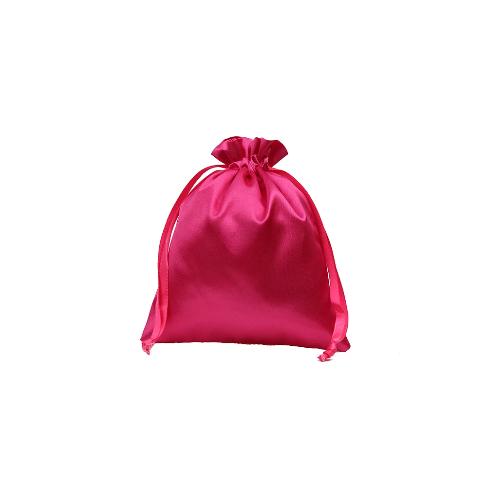 

100pcs free shipping Satin drawstring jewelry gift stoarage pouch virgin hair packing bag