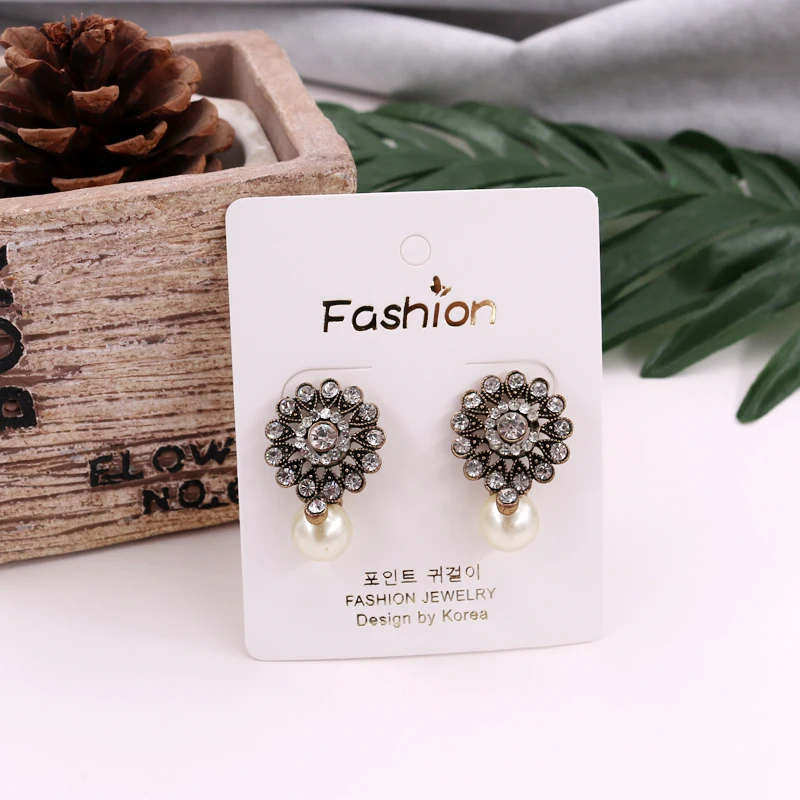 Thời Trang Hàn Quốc Earings Chụp Tai Bao Bì Trắng Thẻ 200 Chiếc 6X7.5Cm Bạc Giấy In Trang Sức Earings Màn Hình Hiển Thị