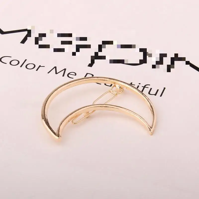 New Big Card Exaggerated Girl Triangle Moon Hairpin Clip Hair Accessories Jewelry Hair Clips Geometric Shape Side Clip Headwear